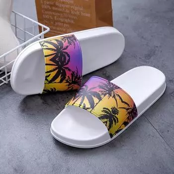 2024 Summer Trendy Outwear Fashion Versatile Casual Slippers for Men and Women Indoor and Outdoor Soft Sole Beach Slippers 32-33 210mm белый