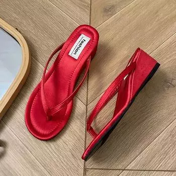 2024 Летние женские шлепанцы на высоком каблуке для сада Модные элегантные простые сабо на толстой подошве Удобная пляжная повседневная обувь 35 чёрный