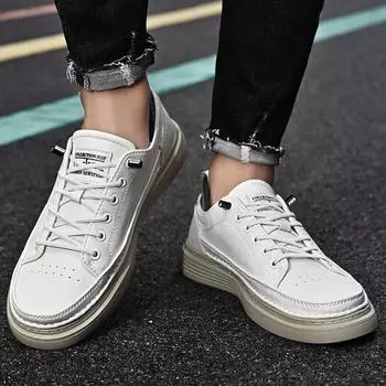 2024 summer youth casual shoes, low-top trendy shoes, cowhide men s white shoes 38