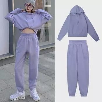 2024 Taro Фиолетовый свитер с капюшоном и принтом в виде букв на рукавах с манжетами M