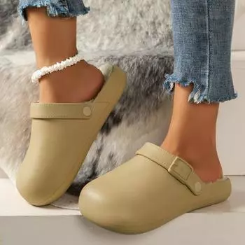2024 Thick-soled Plush Warm Slippers Winter Fashionable Comfortable Casual Women s Shoes New Home Baotou Cotton Shoes 36 белый