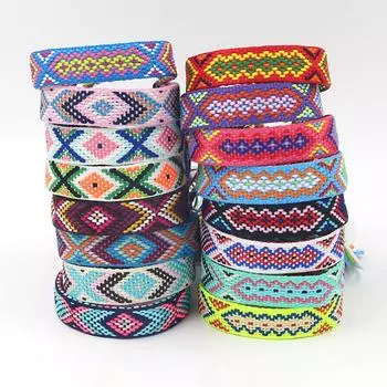 2024 тканый браслет ручной работы, счастливый браслет, минималистичный тканый браслет, красочный подарочный браслет с регулируемым отверстием 3