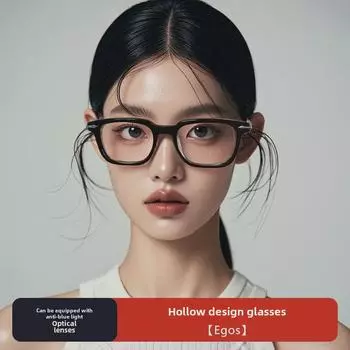«2024 Тонкая и универсальная оправа очков GM: Высококачественная пластина EGOS и чистый титан для женщин и мужчин. чёрный