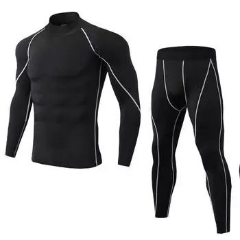 2024 Тренажерный зал, 2 предмета, мужские компрессионные баскетбольные комплекты, колготки для бега, спортивный костюм для тренировок, фитнеса, куртка, рубашки, комплект спортивного костюма S