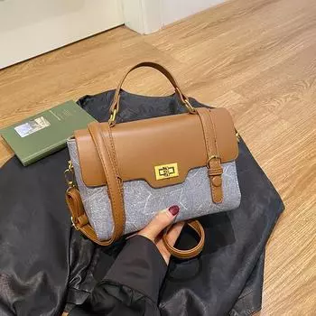 2024 Трендовая женская сумка-мессенджер с тиснением через плечо - High-End Niche Fashion чёрный