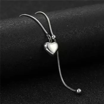 2024 Трендовые украшения на шею из нержавеющей стали Ожерелье Простое ожерелье в форме сердца Винтажная цепочка из нержавеющей стали для женщин Sliver