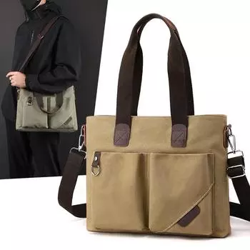 2024 Trendy Canvas Commuter Crossbody Bag - Большая вместительная простая сумка через плечо 319 Vertical армия зеленый