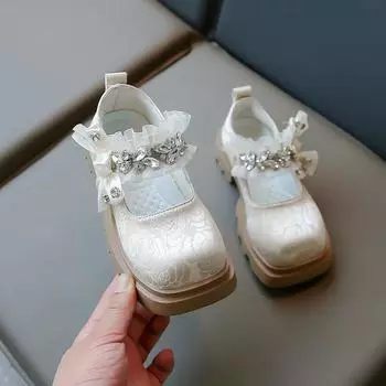 2024 Туфли Мэри Джейн для девочек в стиле Лолиты, детские туфли принцессы, милые, элегантные, детские, повседневные, школьные, кожаные туфли, модные, универсальные 26 чёрный