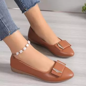 2024 Туфли на плоской подошве для женщин Мокасины Butterfly-Knot Дышащие слипоны Неглубокие роскошные кроссовки Женские элегантные офисные женские туфли 35 бежевый