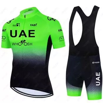 2024 Uae Team Cycling Jersey Set 19D Bike Shorts Set Men Summer MTB Ropa Ciclismo Short Sleeve Bicycle Shirts Maillot Clothing S