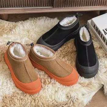 2024 UG Унисекс зимние ботинки: Обувь из хлопка, увеличивающая рост, толстая подошва, плюс бархат, защищающая от холода оранжевый