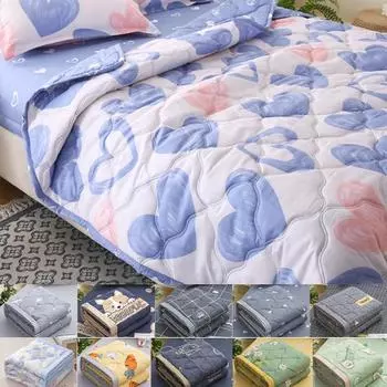 2024 Уход за кожей Полировка Летнее прохладное одеяло Студенческое общежитие Стирка водой Хлопок Для одного человека Летнее одеяло Кондиционер Одеяло Летнее тонкое одеяло 70X100cm Thin Quilts
