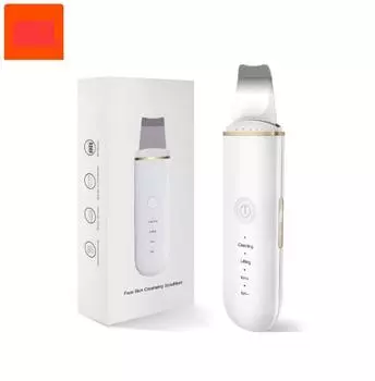 2024 Ультразвуковой скруббер для кожи Вибрационный шпатель для лица Лопата для удаления черных точек Чистый кавитационный пилинг Лифтинг лица