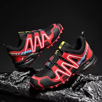 2025 Новые мужские походные ботинки, дышащие противоскользящие треккинговые ботинки, легкая походная обувь для альпинизма, кемпинга, ходьбы 39 чёрный