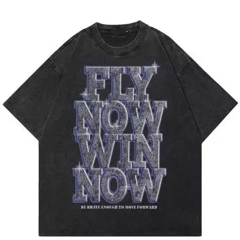 2024 уличная футболка унисекс с большим буквенным рисунком, хлопковая черная футболка, топы унисекс, футболки, летняя футболка с короткими рукавами S чёрный