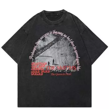 2024 уличная футболка унисекс с буквенным принтом, хлопковая черная футболка, топы унисекс, футболки, летняя футболка с короткими рукавами