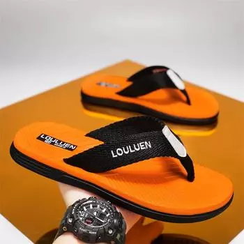 2024 Уличные мужские летние шлепанцы пляжные сандалии нескользящие повседневные туфли на плоской подошве для дома и улицы высококачественные домашние тапочки для мужчин 39 чёрный