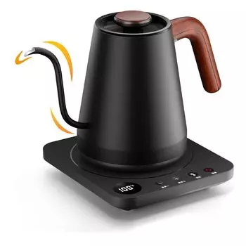 [2024 Ultimate Advanced Model] Электрический чайник для кофе 1,0 л, потребляемая мощность 1200 Вт (с шагом 1) Регулировка температуры30-минутный нагрев