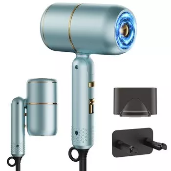 2024 улучшенная модель быстросохнущего фена 1500 Вт с высокой концентрацией отрицательных ионов, постоянная температура, синий, зеленый, 57