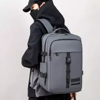 2024 Унисекс Многосекционный Повседневный Рюкзак: Большая вместительная сумка для бизнеса и колледжа One Size серый