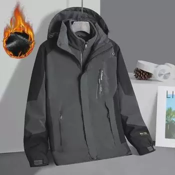 2024 Унисекс ветрозащитный водонепроницаемый 3-в-1 зимний комплект курток для пар - теплое снаряжение для альпинизма