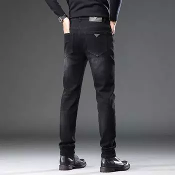2024 Универсальные повседневные брюки для мужчин, удобные, дышащие, облегающие прямые брюки, модные джинсовые мужские брюки 29