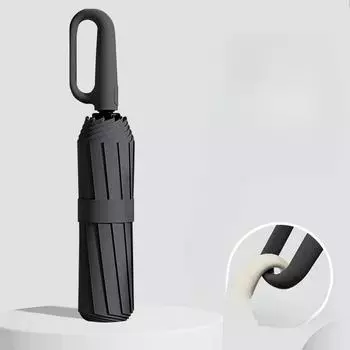 2024 Устойчивый к дождю Зонт двойного назначения с защитой от УФ-излучения Полностью автоматический зонт с кольцевой пряжкой Очень большой усиленный ветроустойчивый белый