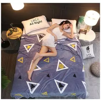 2024 Утолщенное одеяло из норки, двухстороннее флисовое повседневное одеяло, наволочка из флиса Farley, простыня, одеяло 120x200cm 1pcs зелёный