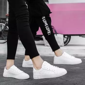 2024 versatile trendy shoes couple white shoes men s 45 casual sports board shoes 38 white Korean version trendy men s size 48 36 белый