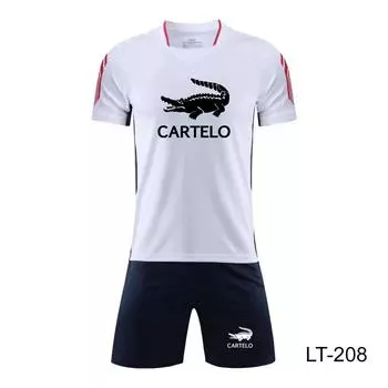 2024 Весенне-летний тренировочный комплект для футбола и баскетбола, спортивный комплект с принтом для бега M белый
