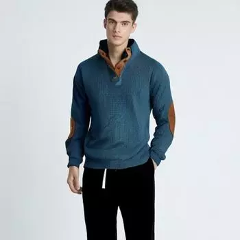 2024 Весенне-осенний мужской вельветовый свитер европейского размера S-5XL, повседневный вельветовый свитер с воротником-стойкой и длинными рукавами S