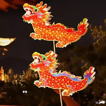 2024 Весенний фестиваль Фонарь Дракона Яркий цвет Традиционный ручной работы DIY Craft Lucky Lantern для празднования Нового года D