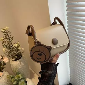 2024 Весенний тренд Модная сумка через плечо Простая повседневная модная сумка через плечо Маленькая квадратная сумка для поездок на работу Нишевая повседневная сумка через плечо чёрный