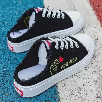 2024 Весна и лето Горячая новая студенческая обувь с низким верхом из парусины Женские кроссовки Ins Корейская версия с круглой головкой 35