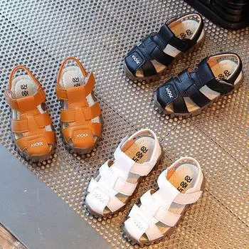 2024 Весна и Лето Новые Модные Детские Сандалии Для Мальчиков Детская Пляжная Обувь 30 белый