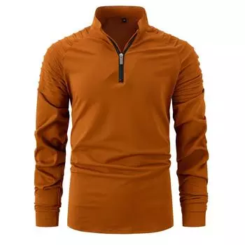 2024 Весна и Осень Amazon Мужские Поло Молния Скидка Мужские Спортивные Поло Мужские Повседневные Топы S белый