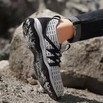 2024 Весна и Осень Летающие Кроссовки Уличная Обувь Мужская Уличная Рабочая Страховая Обувь Спортивная и Отдыха Инструментальная Обувь Мужская Обувь 39 чёрный