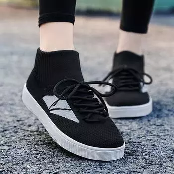 2024 Весна и Осень Низкие носки Обувь Мужские и женские носки с сетчатым плетением для летания Обувь для студентов Обувь для занятий спортом Большие размеры Парная обувь 35 чёрный