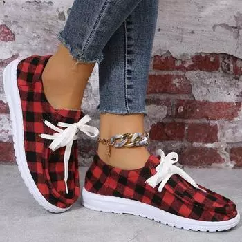2024 Весна и осень Новые большие размеры Круглый нос спереди Шнуровка Низкий Топ Небольшой нос Повседневные туфли на плоской подошве Для женщин 35