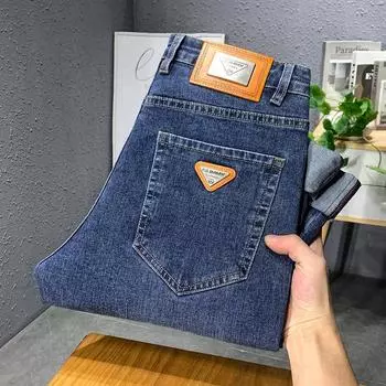 2024 Весна и осень Новые модные высококачественные джинсовые прямые трубчатые эластичные свободные повседневные мужские джинсовые брюки 29