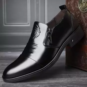 2024 Весна и Осень Новые Мужские Кожаные Туфли Мужские Британские Деловые Туфли С Острым Носом Тисненые Модные Туфли 1016 38 коричневый