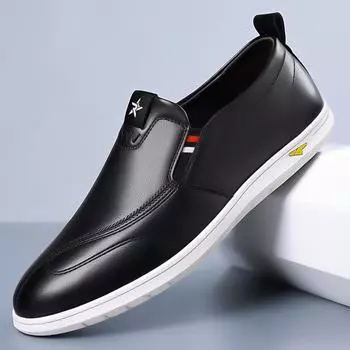 2024 Весна и осень Новые мужские повседневные кожаные туфли Мужские мягкие кожаные кроссовки для ног Летние маленькие белые туфли 3086 38 белый