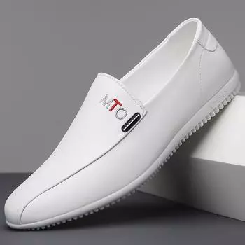 2024 Весна и осень Новые мужские повседневные кожаные туфли Мужские мягкие кожаные рукава с мягкой подошвой Туфли для ленивой езды 3056 38 коричневый