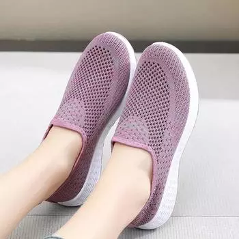 2024 Весна и Осень Новые Повседневные Дышащие Женские Туфли Сетчатые Одинарные Туфли Старые Пекинские Туфли Из Ткани С Небольшим Крылом 36