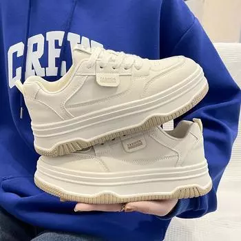 2024 Весна и Осень Новые Женские Повседневные Туфли Женские Молодежные Трендовые Повседневные Туфли в Студенческом Стиле Модные и Удобные Маленькие Белые Туфли 35 белый