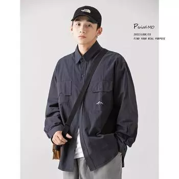 2024 Весна и осень PU красивое пальто мужское Ins High Street модный бренд Гонконгский стиль японский стиль Харадзюку корейский стиль модная свободная куртка M абрикосовый