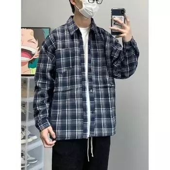 2024 Весна и осень PU красивое пальто мужское Ins High Street модный бренд Гонконгский стиль японский стиль Харадзюку корейский стиль модная свободная куртка M хаки