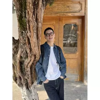 2024 Весна и осень PU красивое пальто мужское Ins High Street модный бренд Гонконгский стиль японский стиль Харадзюку корейский стиль модная свободная куртка M синий