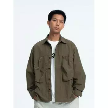 2024 Весна и осень PU красивое пальто мужское Ins High Street модный бренд Гонконгский стиль японский стиль Харадзюку корейский стиль модная свободная куртка M зелёный