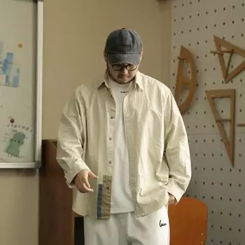 2024 Весна и осень PU красивое пальто мужское Ins High Street модный бренд Гонконгский стиль японский стиль Харадзюку корейский стиль модная свободная куртка M абрикосовый